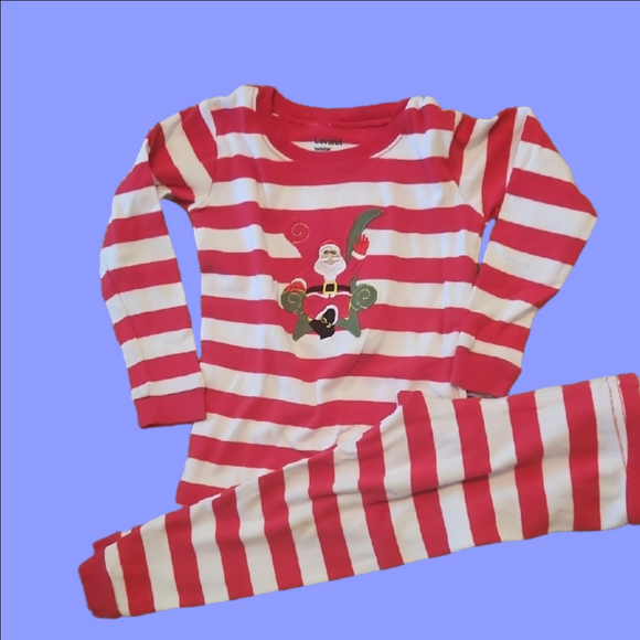 Striped Red and White Kids Pajamas - Picture 1 of 5